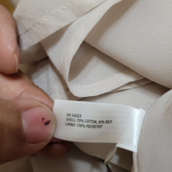 Gap Cotton/Silk Blend Lined Pleated Contrasting Strap Blouse L - Picture 4 of 5